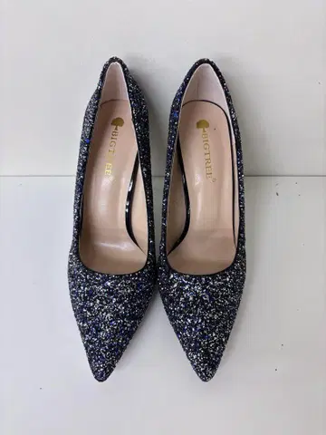 글리터 네이비 하이힐 약 9cm