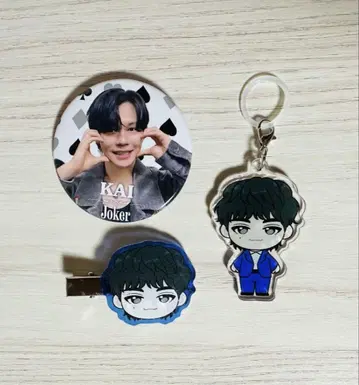 초특급 카이 Joker 메지루시 아크릴 참 캔뱃지 헤어 클립