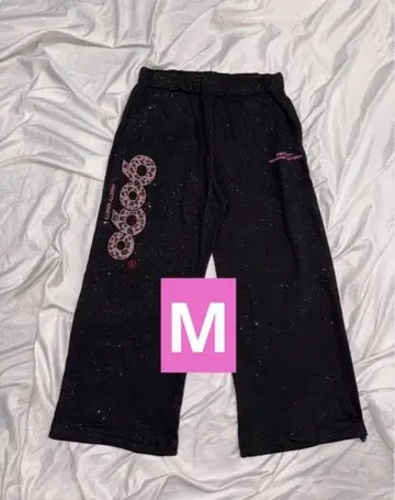 M 9090 girl OG 로고 글리터 스웨트 팬츠