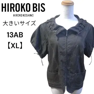 빅 사이즈 HIROKO BIS TRIKO 히로코비스 반팔 블라우스 지퍼