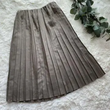 GALLARDAGALANTE NAVY 박스 플리츠 스커트 카키