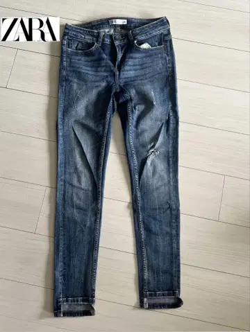 자라 데미지 가공 스키니 데님 EUR36