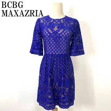 BCBG MAXAZRIA 전체 레이스 원피스 블루 0 B852