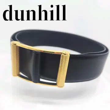 골드 버클 무단계 벨트 가죽 벨트 블랙 DUNHILL 던힐