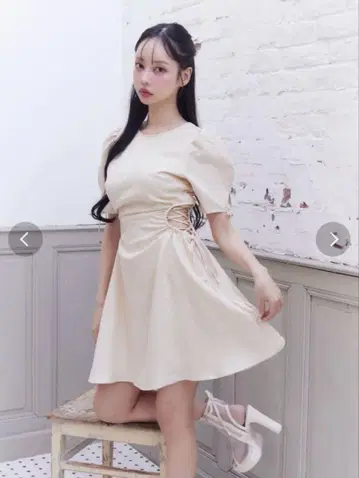 사이드 레이스업 원피스