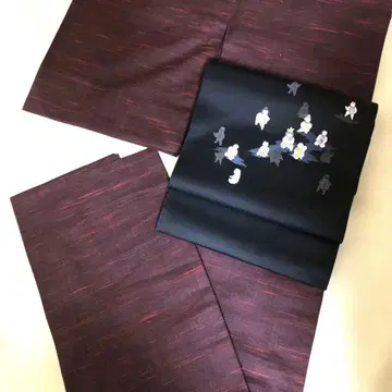 순수 실크 단옷, 다크 보르도 색상의 우아함