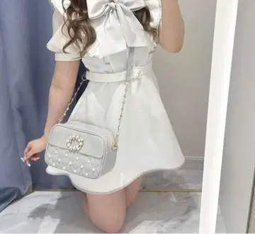 evelyn 펄 숄더백 아이스 그레이