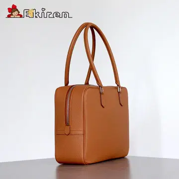 고베 EKIREN 이탈리아 천연 가죽 핸드백 토트 심플 브라운 중형