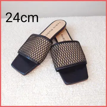 FABIO RUSCONI 메쉬 샌들 블랙 블랙 24cm