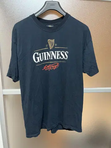 Guinness 로고 티셔츠 블랙 공식 빈티지
