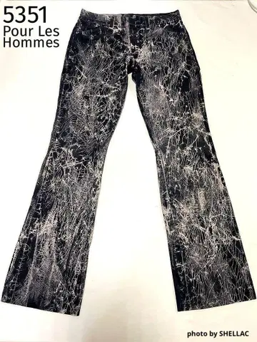 5351 수영장 crack design Black flare pants
