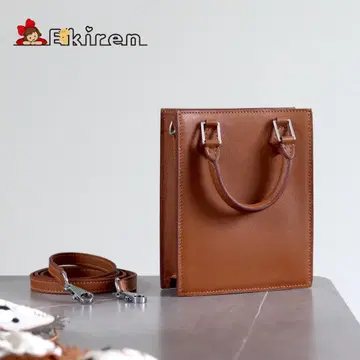 Ekiren 브라운 이탈리아 천연 가죽 미니 숄더백