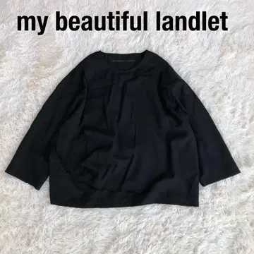 My beautiful landlet 긴팔 디자인 티셔츠 울 블랙 검정