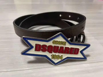 DSQUARED 가죽 벨트 별 모양 버클
