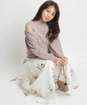 JUSGLITTY 부케 플라워 프린트 스커트