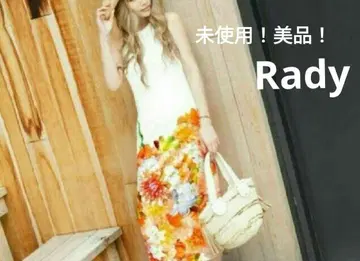 미사용! 새상품급! Rady 레이디 플라워 홀터넥 오렌지 원피스