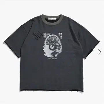 HIGH-GATE 24SS 데미지 스웨트 티셔츠 챠콜