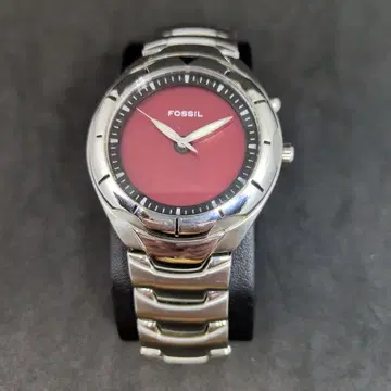 FOSSIL 아날로그 시계 빨간색 다이얼 스테인리스
