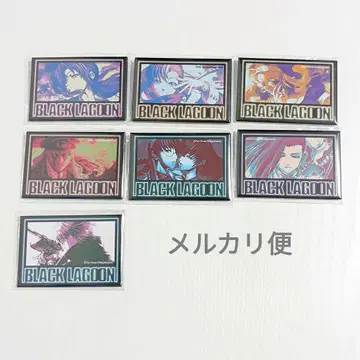 BLACK LAGOON DMM 스크래치 스퀘어 캔뱃지 7개