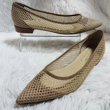 루타론 메쉬 스틸레토 플랫 슈즈 25cm 일본제