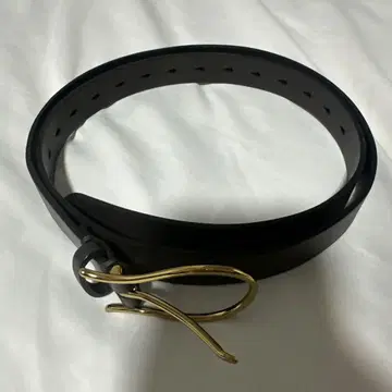 유니클로 +J 질 샌더 골드 버클 가죽 벨트 브라운