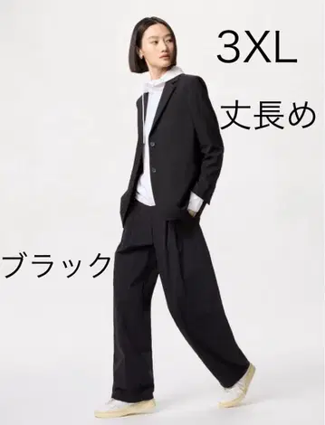 유니클로 울트라 스트레치 액티브 와이드 팬츠 블랙 3XL 긴 길이