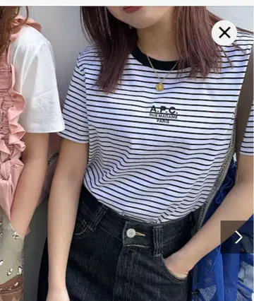 아페쎄 별주 T-SHIRT DESIREE 한정판 보더 블랙
