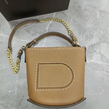 델보 브라운 가죽 숄더백