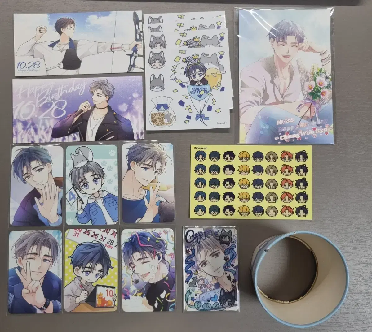 (Yoon-nim pola bonus!) Trapped in a Dating Sim Ryu Cheong-woo Birthday Mail Order Cup Holder Poca Postcard Sticker, etc.