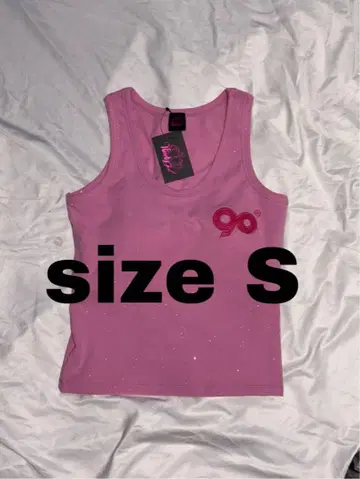 9090 girl OG 로고 글리터 탱크 탑 M