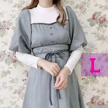 melume maki 줄리엣 슬리브 도킹 원피스 L