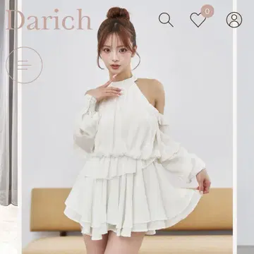 Darich 볼륨 쉬폰 미니 원피스