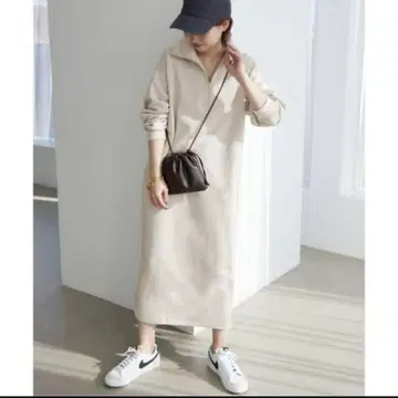 쭈리 하프 지퍼 원피스 슬로브 이에나