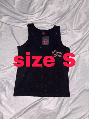 9090 girl OG 로고 글리터 탱크 탑 M