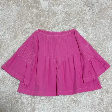 맥피 코튼 블라우스 반팔 블라우스 핑크 투모로우랜드