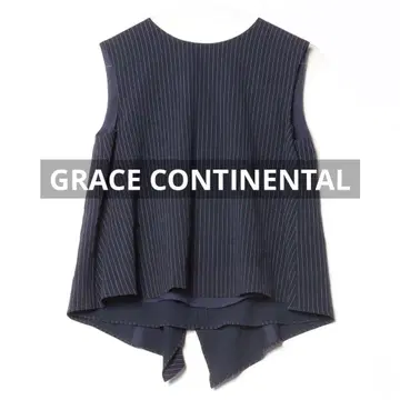 스트라이프 패턴 슬리브리스 탑 GRACE CONTINENTAL S M
