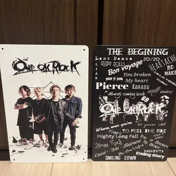 ONE OK ROCK 원오크 2개 세트 메탈 아트 간판 포스터 락