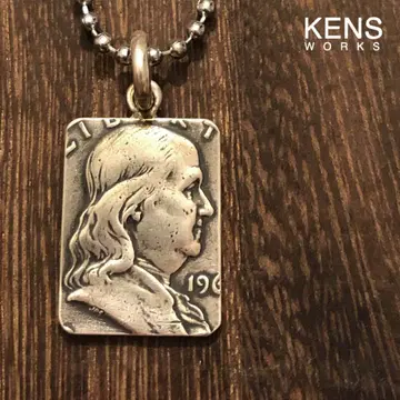 미국 프랭클린 하프 달러 은화 실버 목걸이