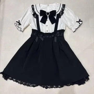 LIZLISA 리즈리사 원피스 레이스 리본 하트