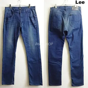 Lee 블랙 스티치 슬림 데님 [M] 강 스트레치 미디엄 다크 블루