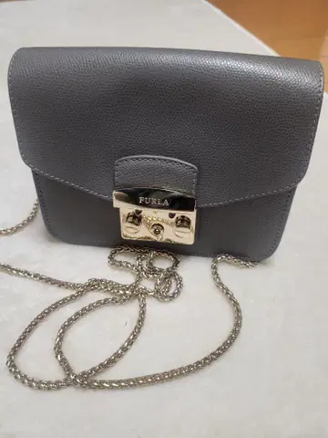 훌라 FURLA 백 숄더 가죽 체인 메트로폴리스 그레이