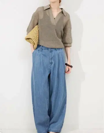 SLOBE IENA LEDENIM TUCK TROUSER 38 사이즈