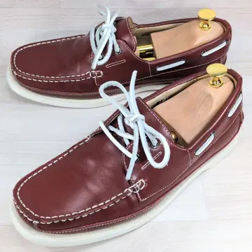 리걸 클럽 25.0cm 레드 브라운 가죽 데크 슈즈