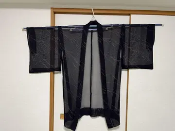 한여름용 보라색 비침 깃털 겉옷 일본 의류 택 포함