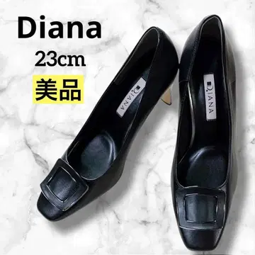 새상품급 Diana 다이애나 가죽 펌프스 블랙 스퀘어토 23cm