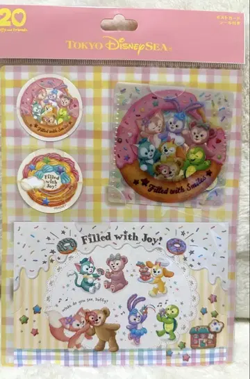 엽서&씰 세트 닷피&프렌즈 필드 위드 조이