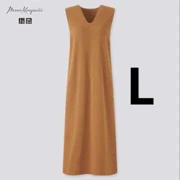 새상품급 유니클로 마메쿠로구치 에어리즘 코튼 브라 원피스 브라운 L
