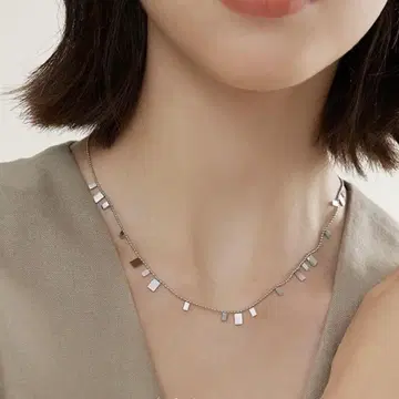 실버 불규칙 플레이트 목걸이