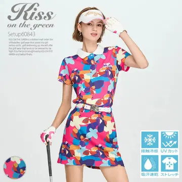 Kiss on the green 플라워 패턴 골프웨어 L 사이즈