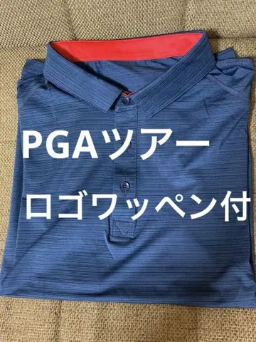 PGA 투어 로고 와펜 부착 골프용 폴로 셔츠